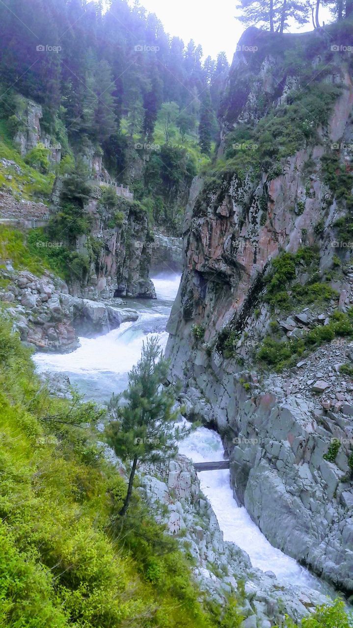 Natural waterfall at Aharbhul Shopian Kashmir having very goog cusesess of Water this summer