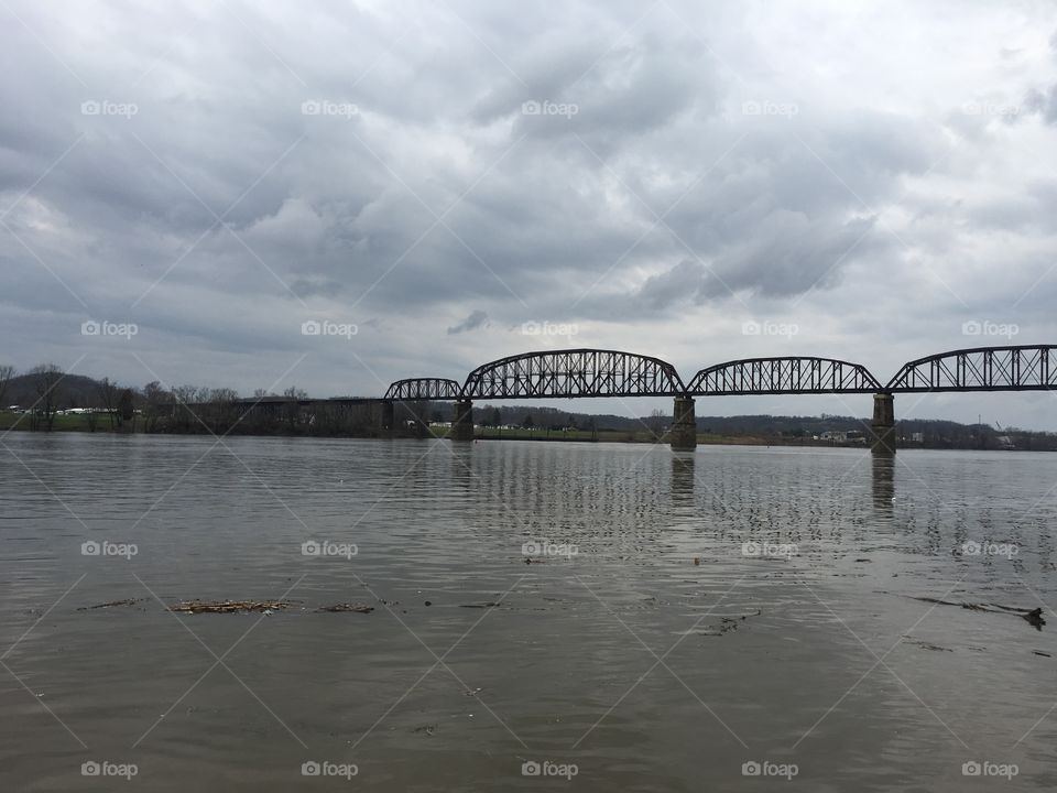 Point Pleasant, West Virginia. A dark and dreary day.