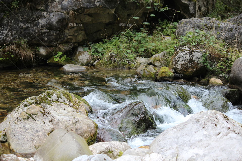 mountain river and rocks