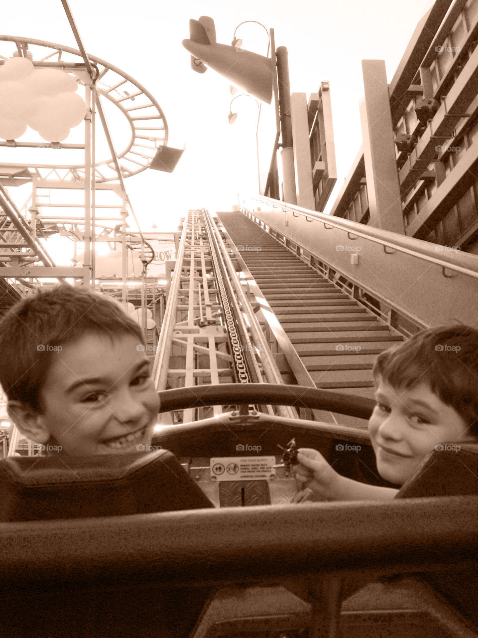 Rectangles and Squares Stylized Rollercoaster with Boys Adventures
