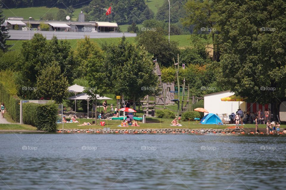 Lake Beach In Sempach