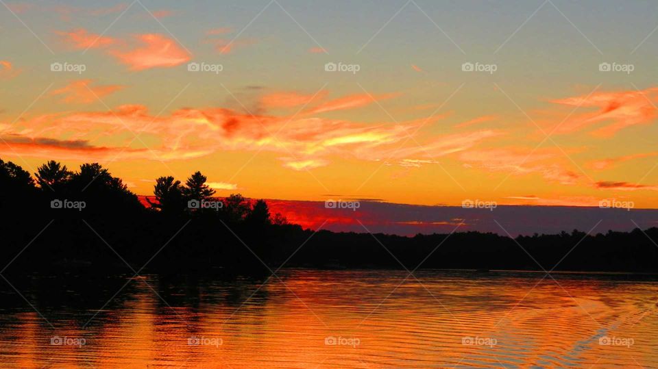 Brilliant Sunset on Lake Ann