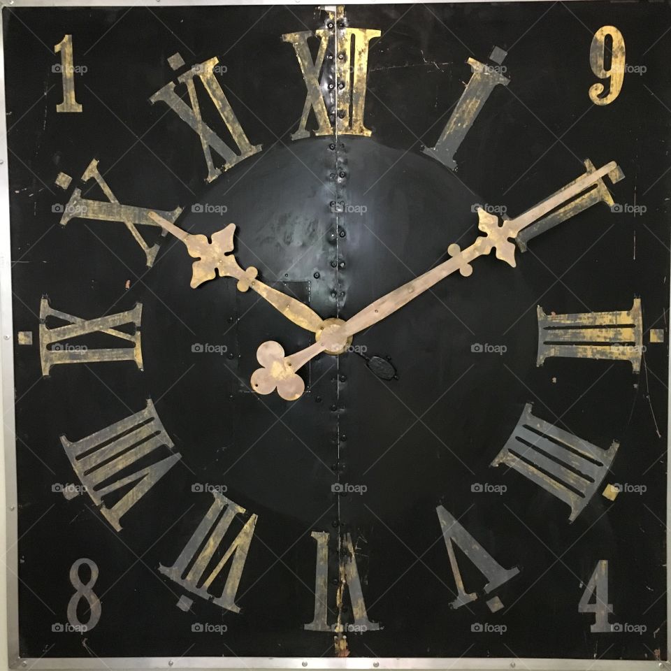 Old church tower clock face