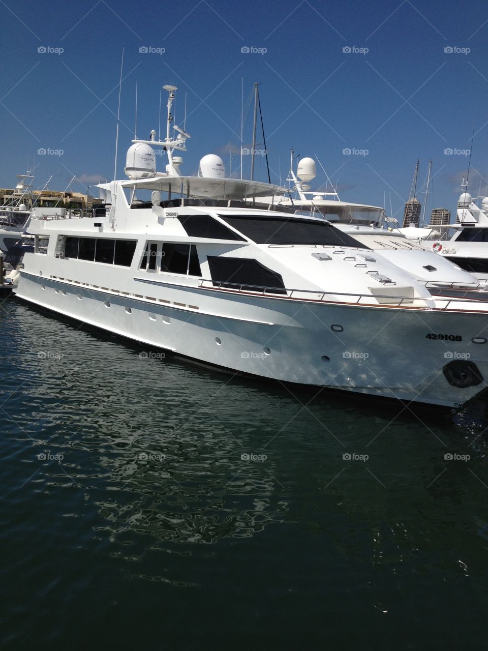 Luxury yacht berthed at marina on the Gold Coast Australia