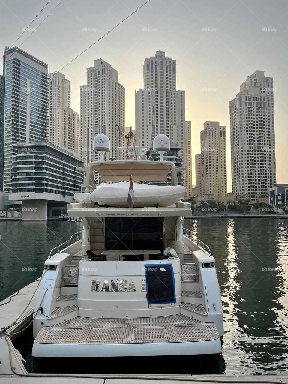 Yacht at the dubai marina 