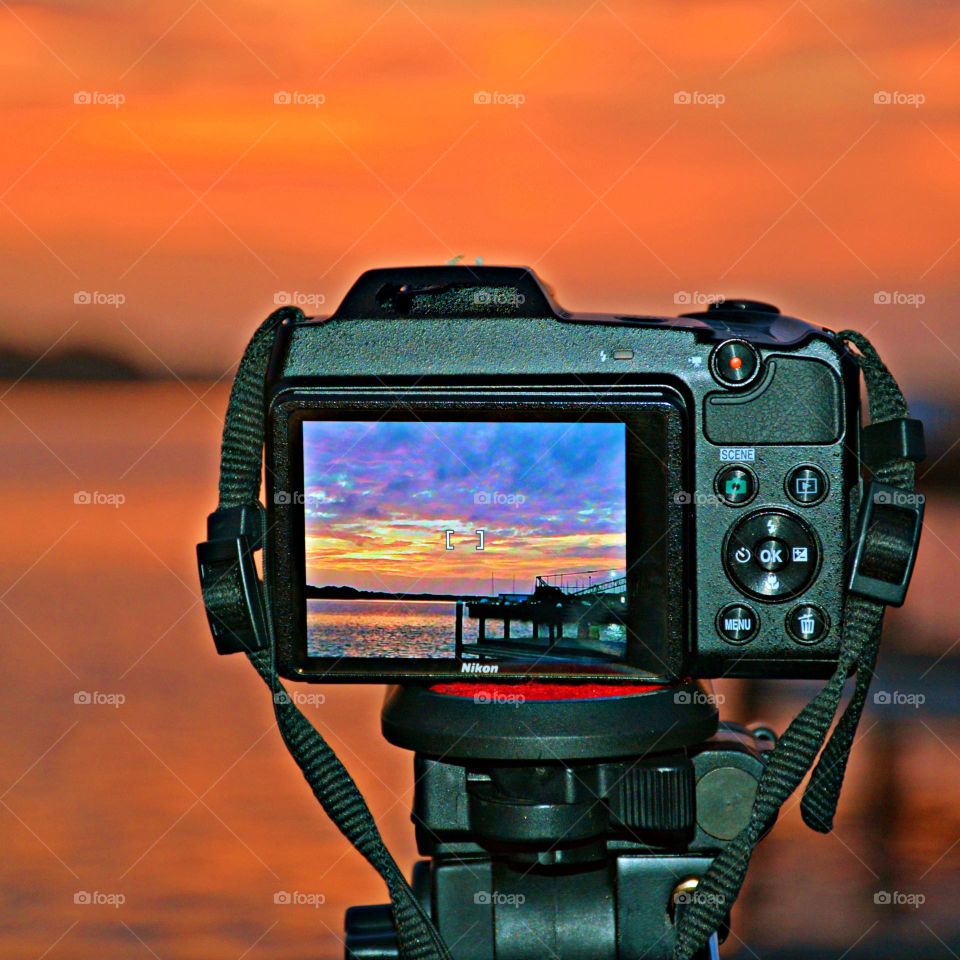 A Video Creator captures an amazing and colorful spring sunset over the Gulf of Mexico 