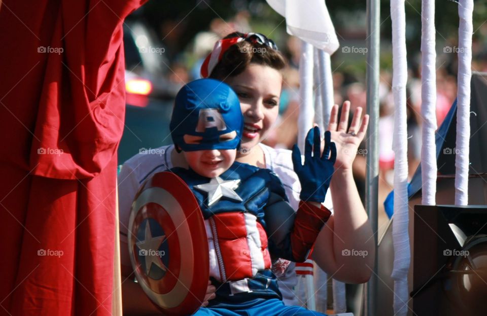 Mini Captain America. July 4th Parade