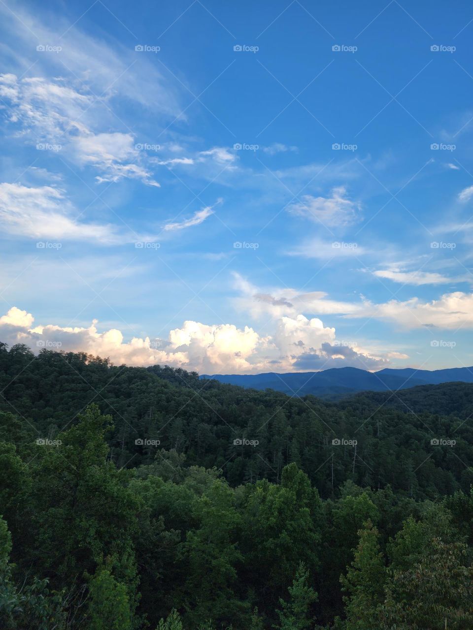 mountains blue sky