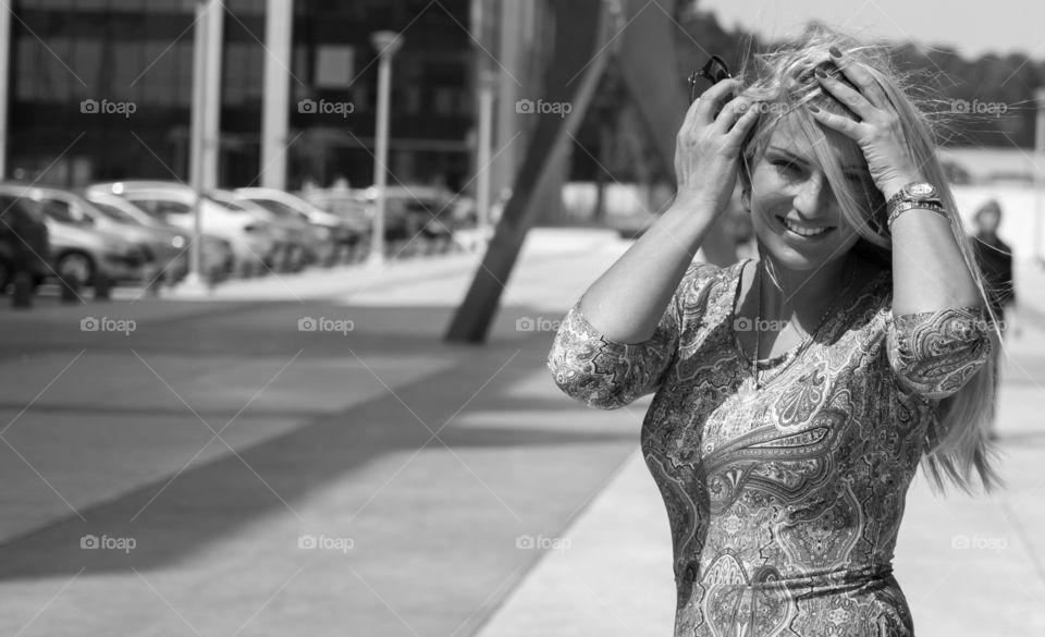 Close-up of happy young woman