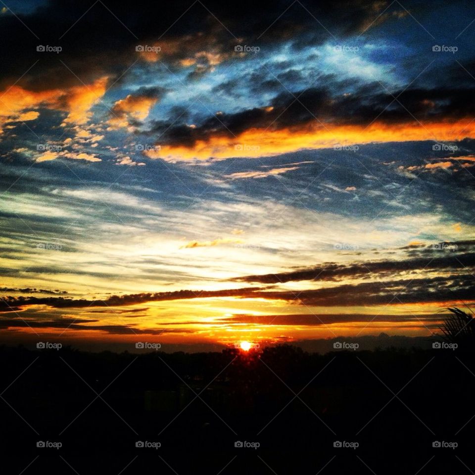 sky blue colors sunset by natg805