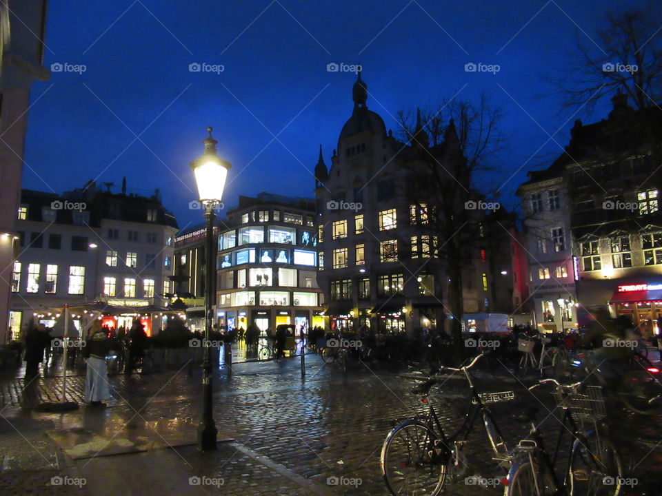 Copenhagen town at night