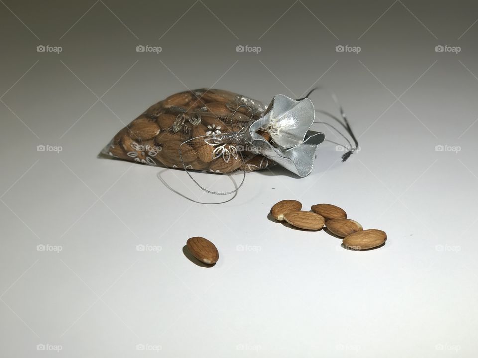Almonds in a sack 