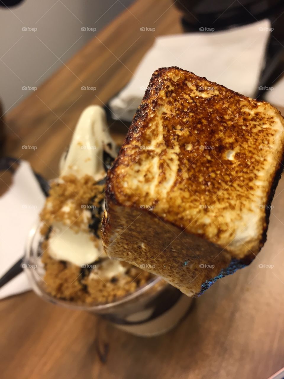 The Happy Camper Sundae with toasted marshmallow 