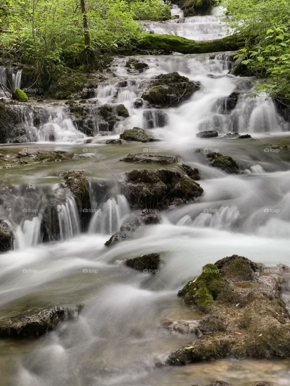 Long exposure photo of a pretty little waterfall 