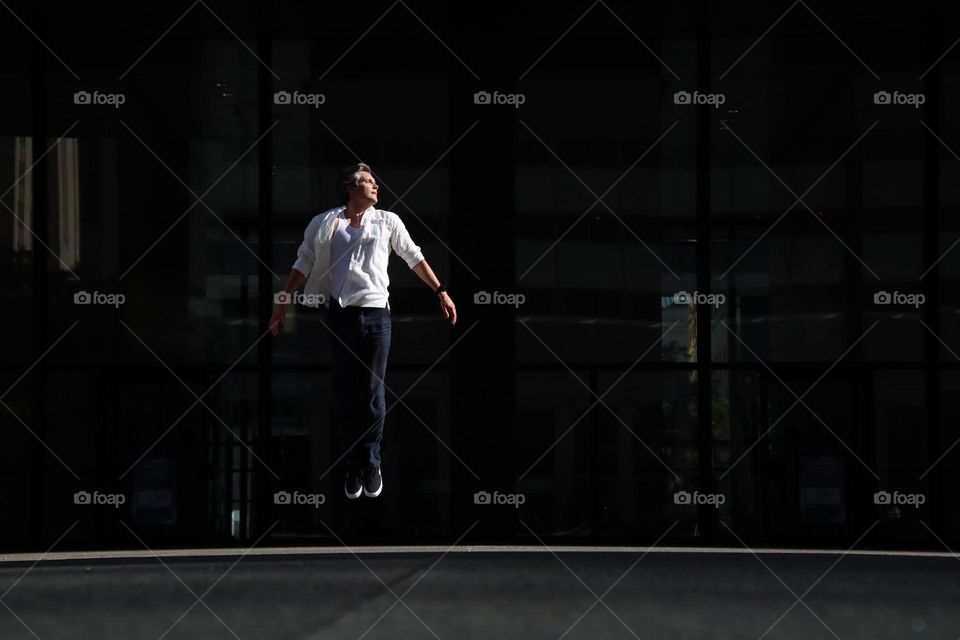 Man levitating