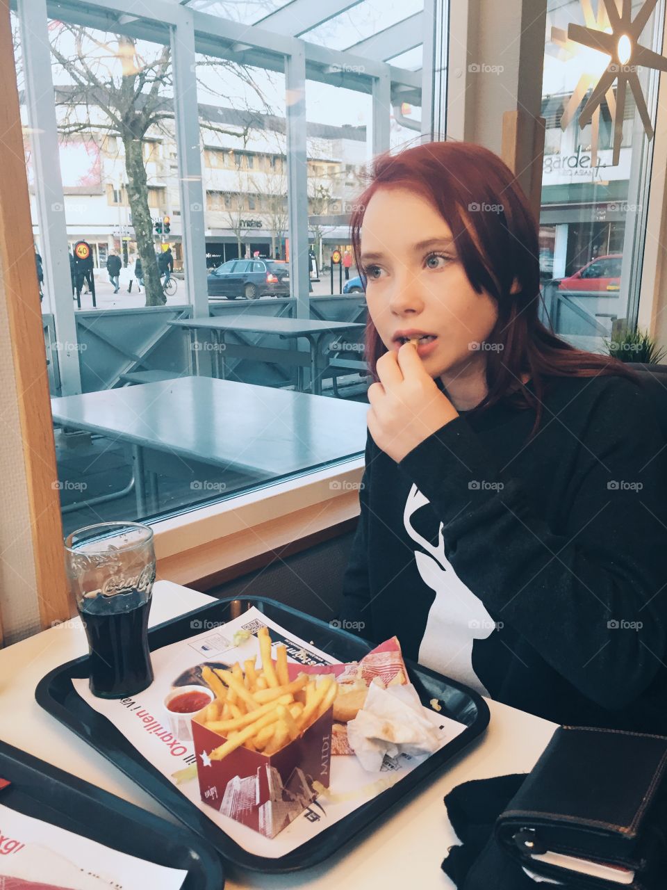 Girl eating food