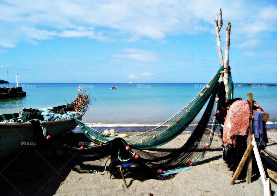 Old boat on beach