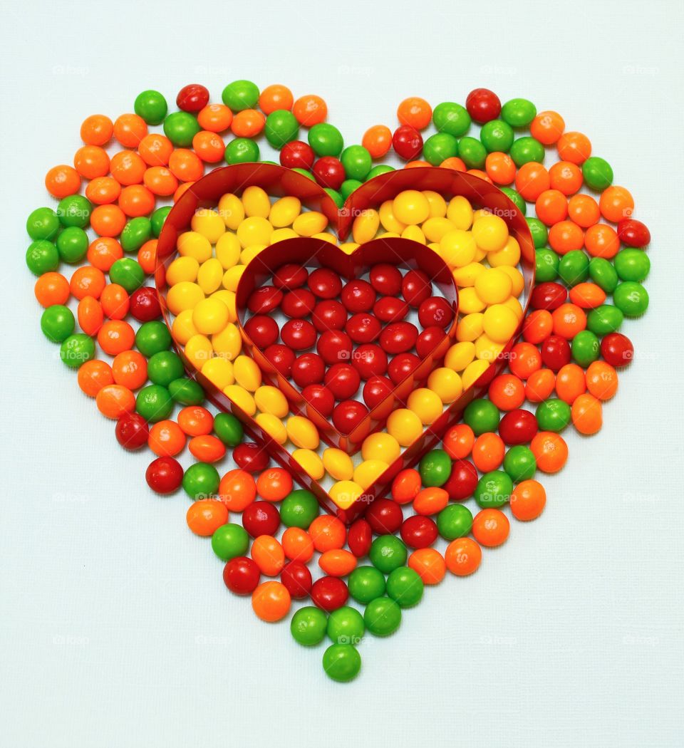 Sugar,  colorful candy shaped into a heart