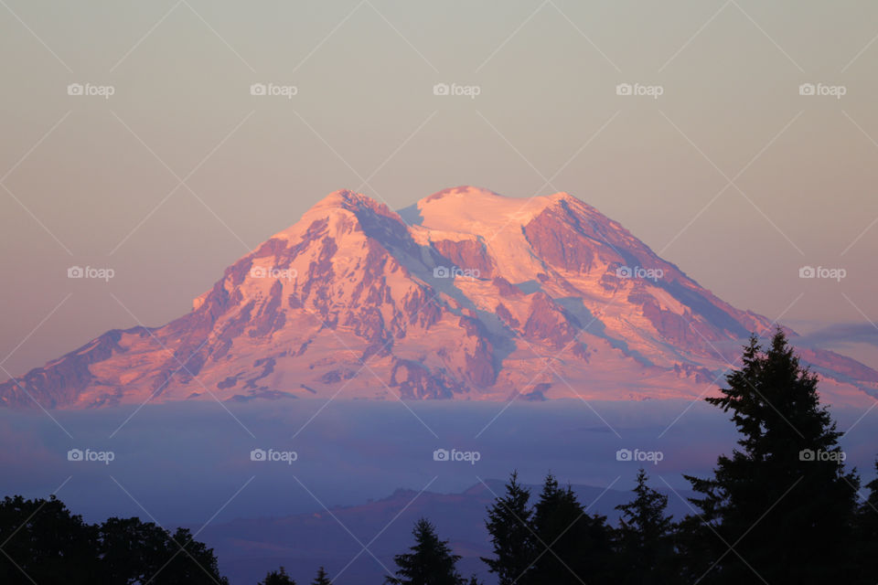 Mount Rainier during sunset