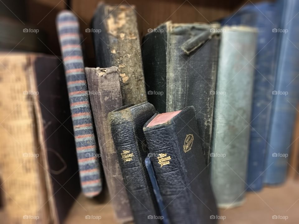Books on a shelf 