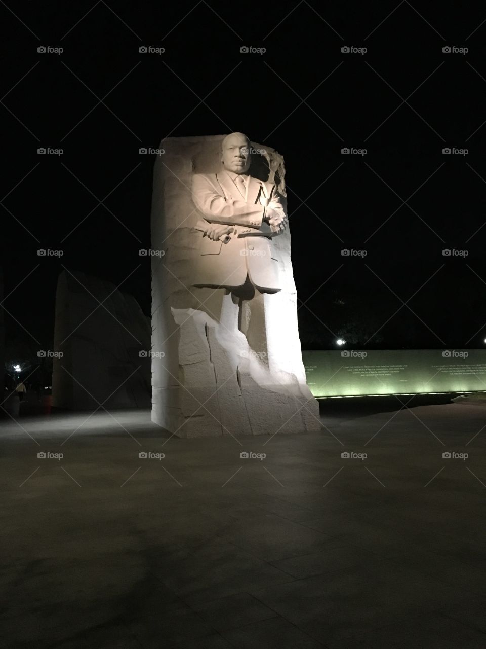 Martin Luther King Jr Memorial at night