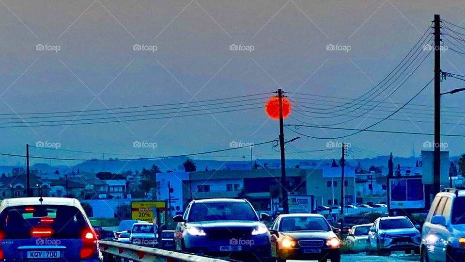 Sunset in Downtown Cyprus Nicosia 