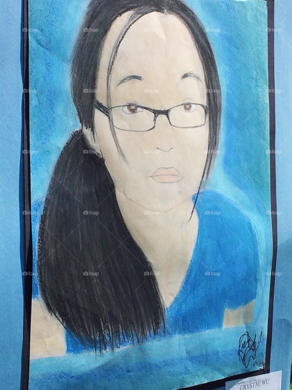 The Crystal Wu self portrait at the Wappingers Central School District art expo back in May 2014 