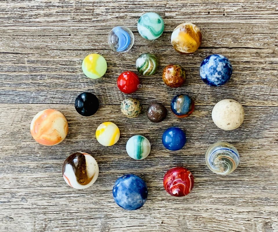 Bright Colored Marbles