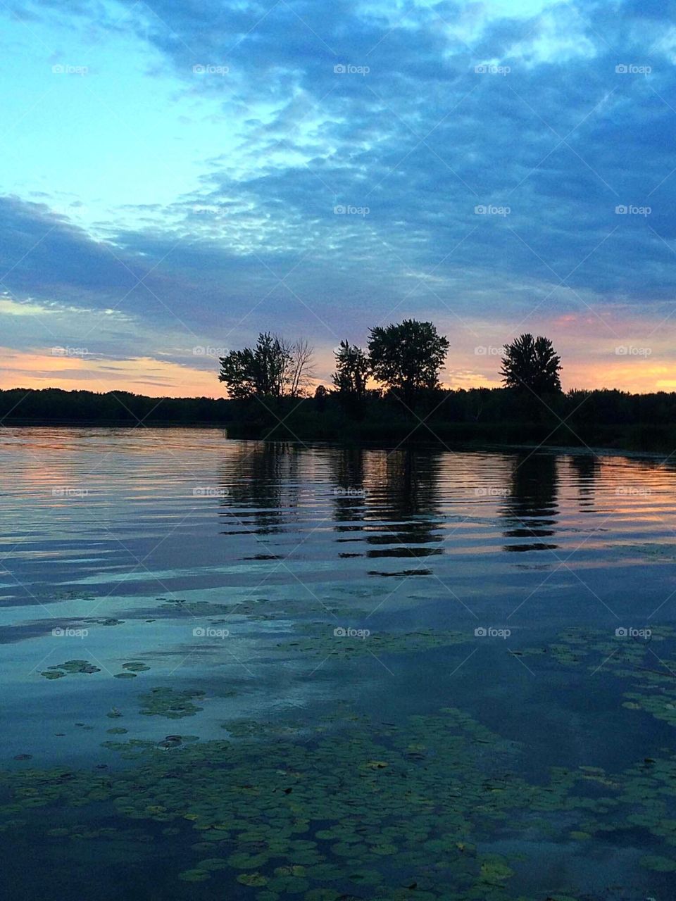 Sunset reflection on the water