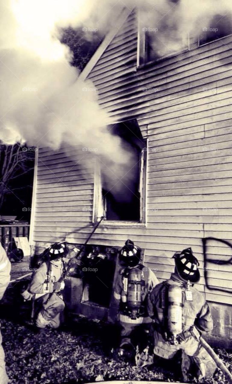Firefighters at work