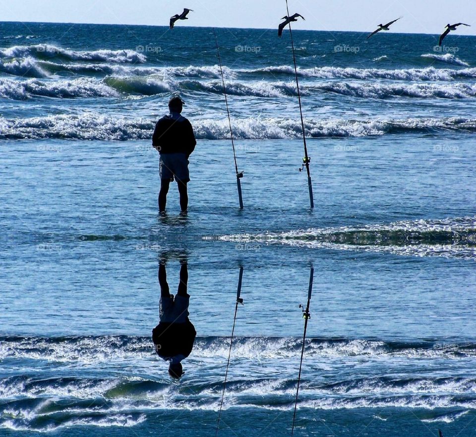 man fishing