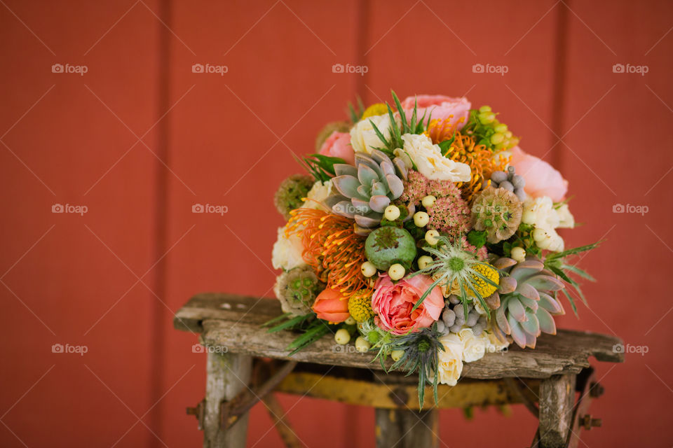 Bridal bouquet with succulents 