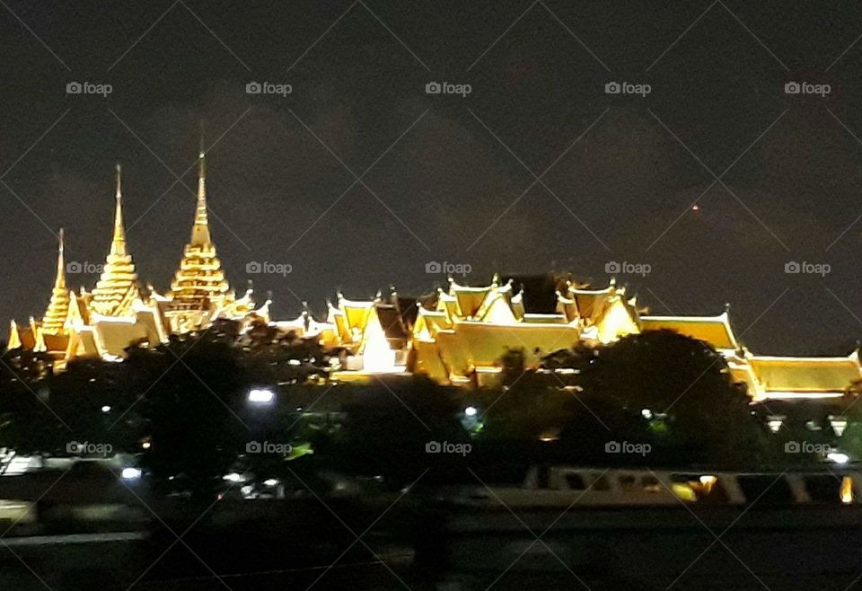 Temple at night, Bangkok