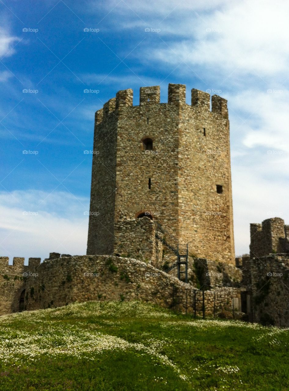 Platamon fortress. Main tower of Platamon fortress, Pieria, Greece