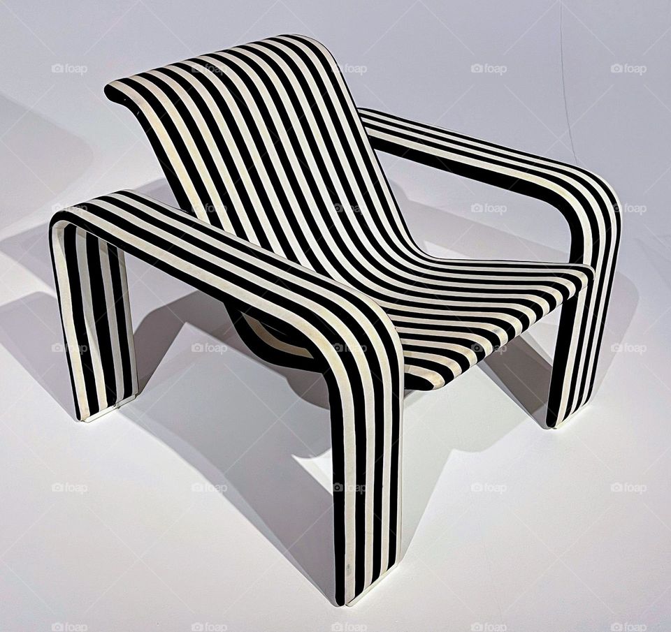 Fine design Nurmesniemi stripe chair on the white background