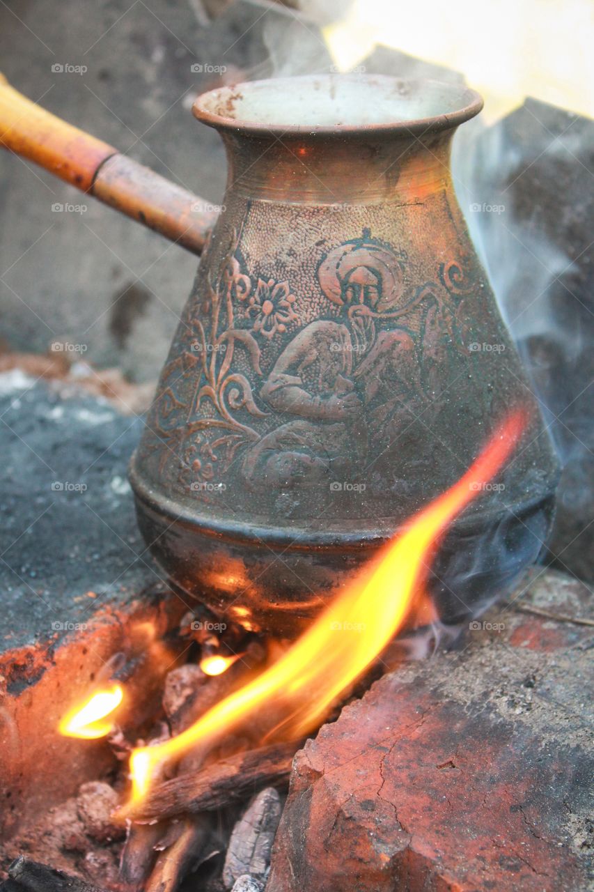 Brew coffee in turk