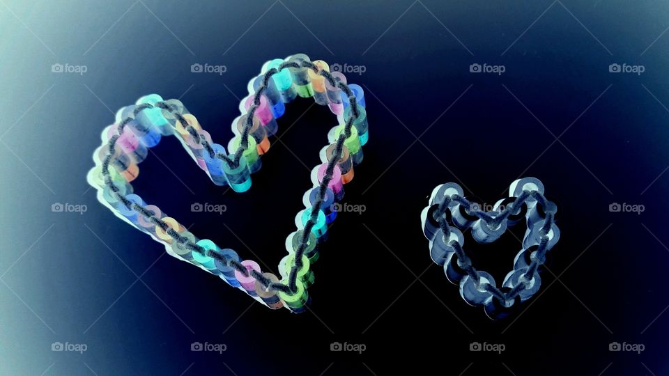 Hearts!. Two hearts light up in the dark!