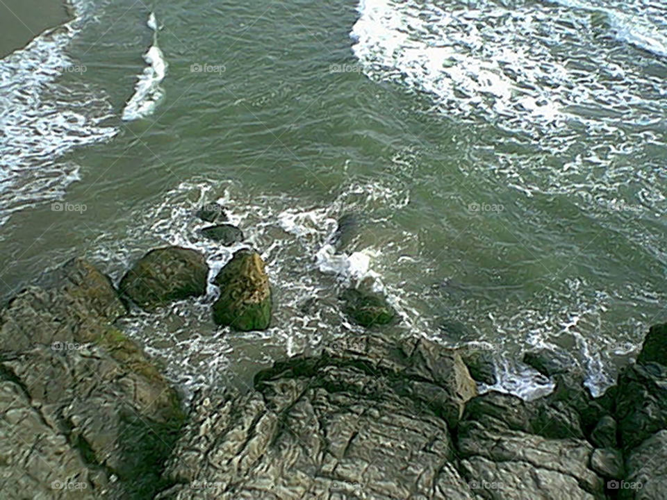 Overlooking at a cliff drop