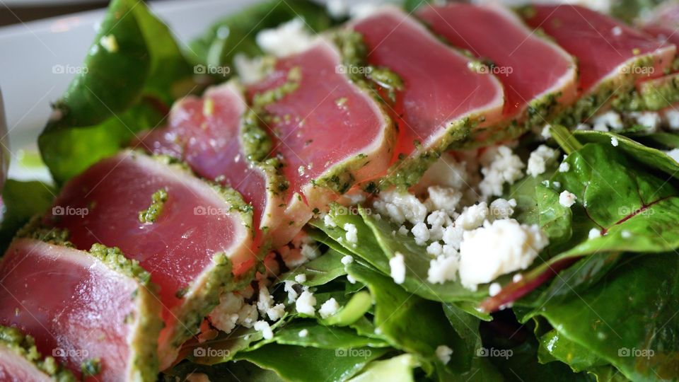 Tuna meat salad with cheese