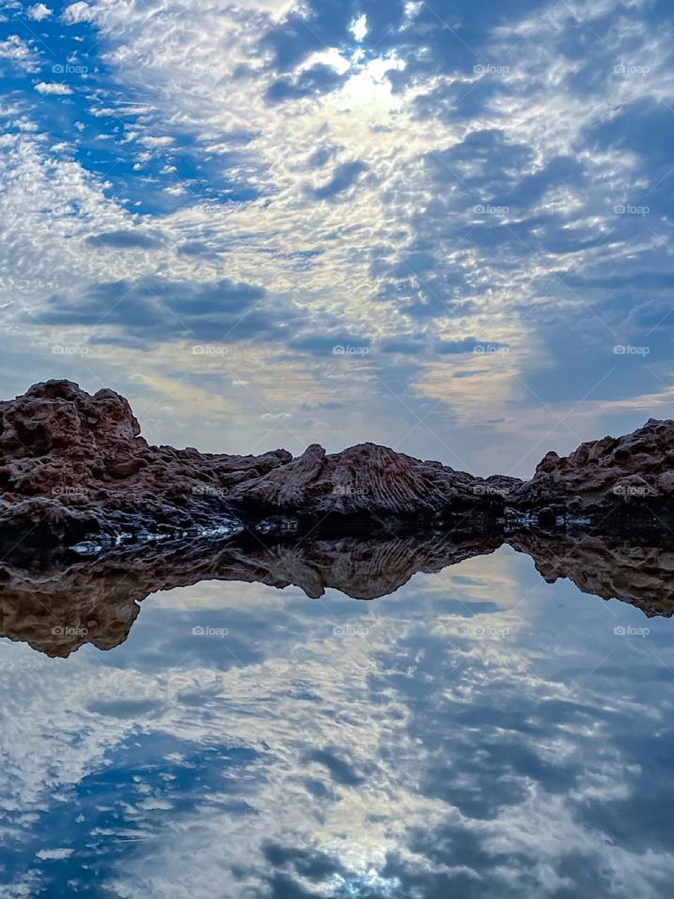 Reflection of the sky with the sea