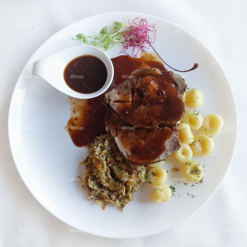 The main meal, dinner dish