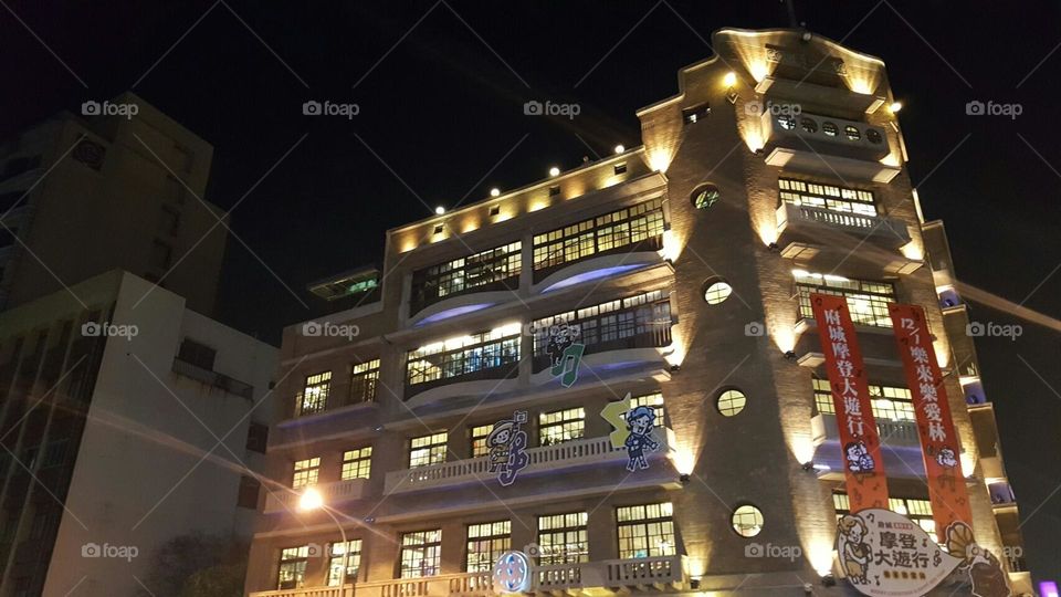 Historic buildings with light and shadow