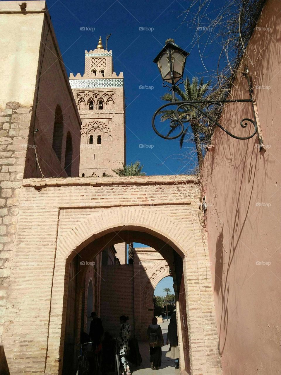 Beautiful architecture:  minaret of kotoubia  mosque at marrakech city in Morocco.