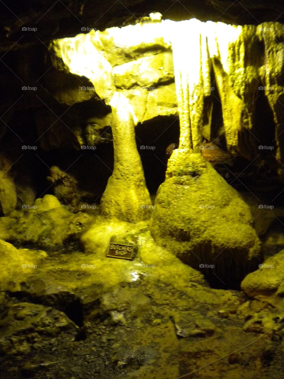 Stalagmites and stalactites. And underground visit looking at stalagmites and stalactites