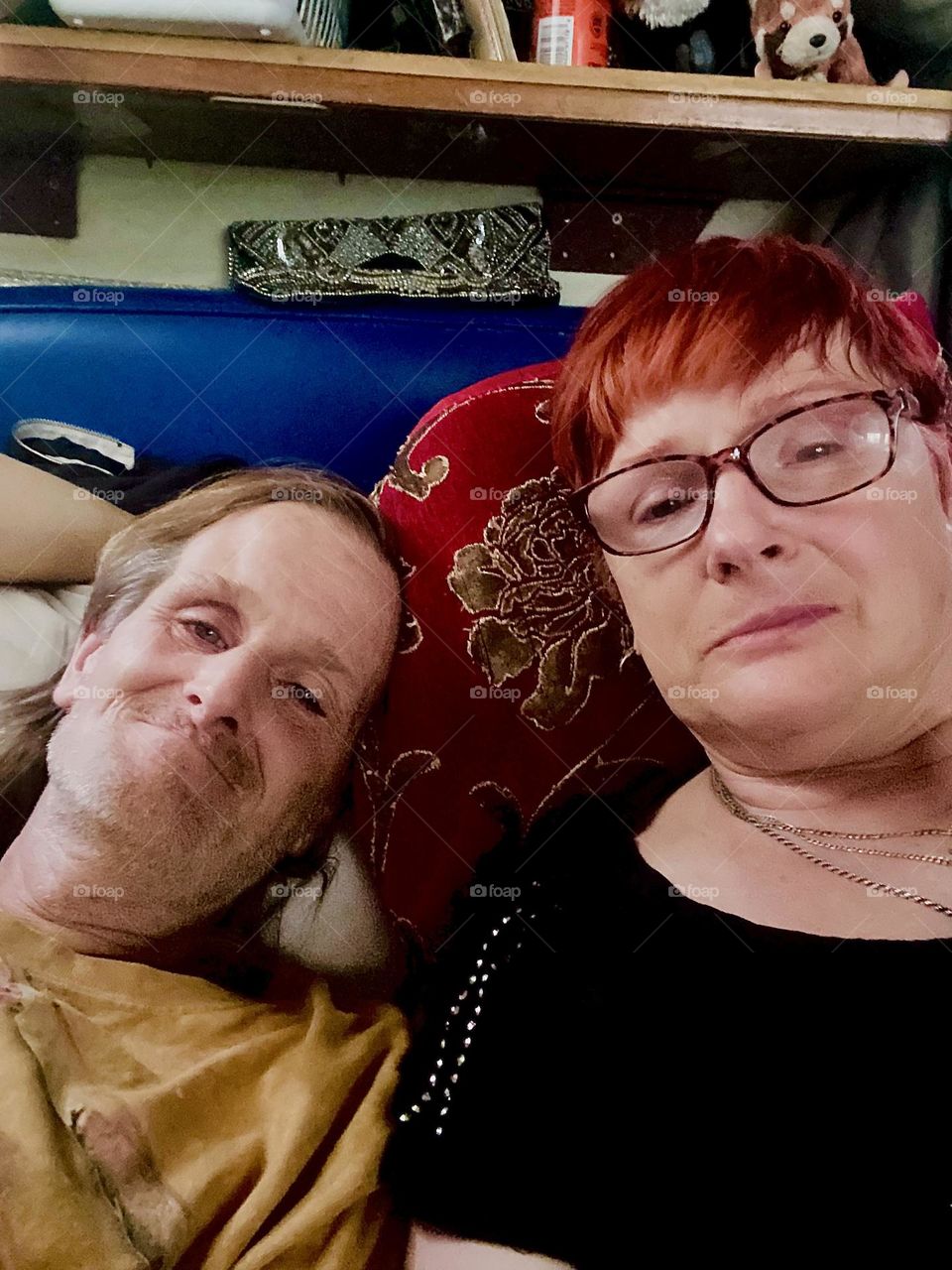 This is me, “Petra Schiller” and my significant other “Timothy Trespas” aboard the “Salvation”, our “28 foot1969 Luhrs” cabin cruiser that we both call home relaxing and giggling on a warm Indian summer evening in September 2023. Hypnotic Productions