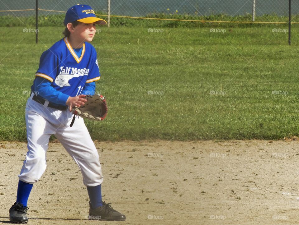 Determined Young Baseball Player