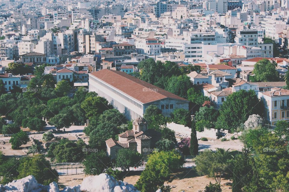 Close-up of a Greek building from the Parthenon