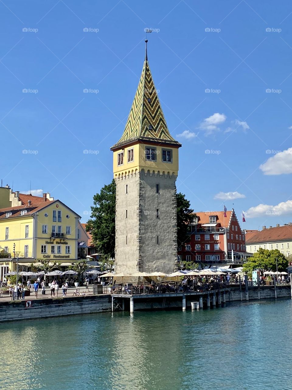 View of the port of Lindau from the scheduled boat