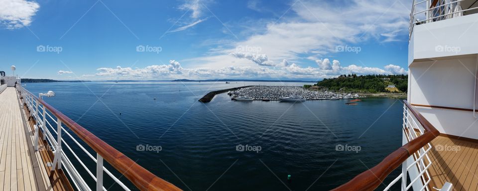 Cruise view at Seattle docks