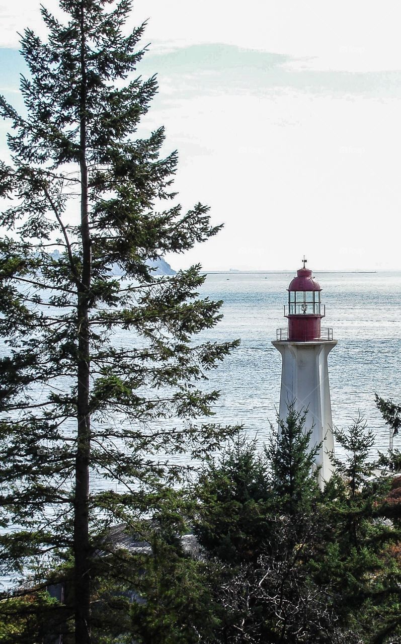 View of Stanley park and Howe Sound from Lighthouse Perk in beautiful British Columbia 